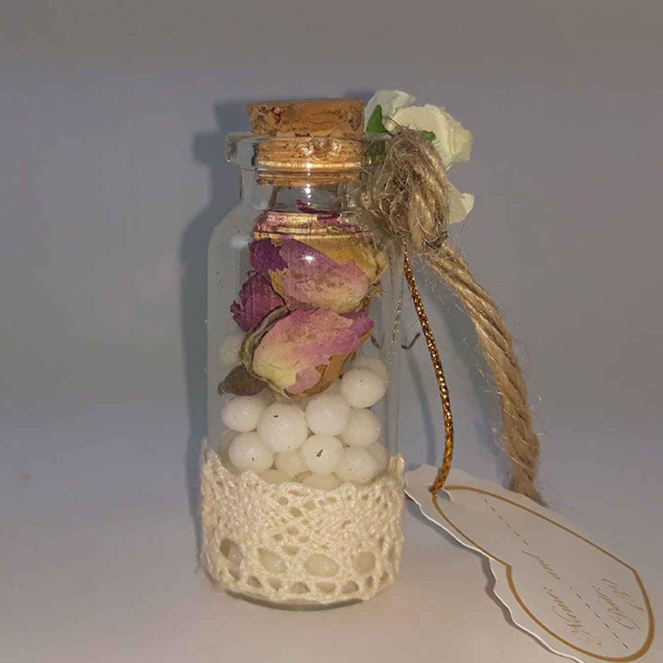 20 Stück Hochzeitsgeschenke mit Noghl (Süßigkeit) und getrockneten Blumen