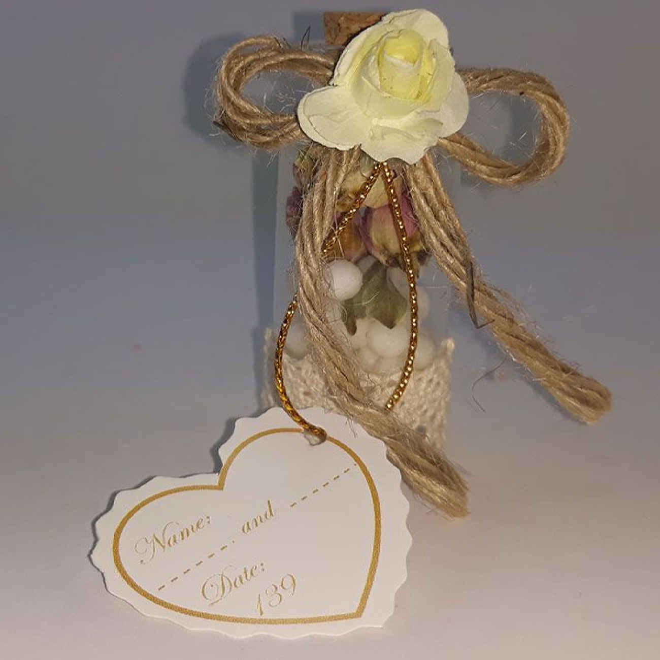 20 Stück Hochzeitsgeschenke mit Noghl (Süßigkeit) und getrockneten Blumen