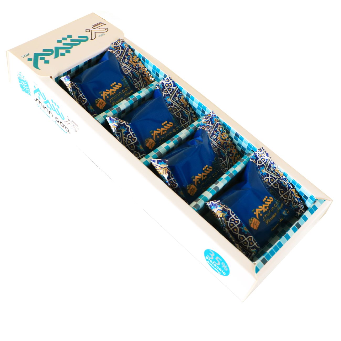 Shirin Gaz – Persischer Nougat mit 35 % Pistazien – 50 g (10 Stück)