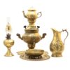 6-Piece-Brass-Charcoal-Samovar-Set-Ghalamkari-Engraving-1