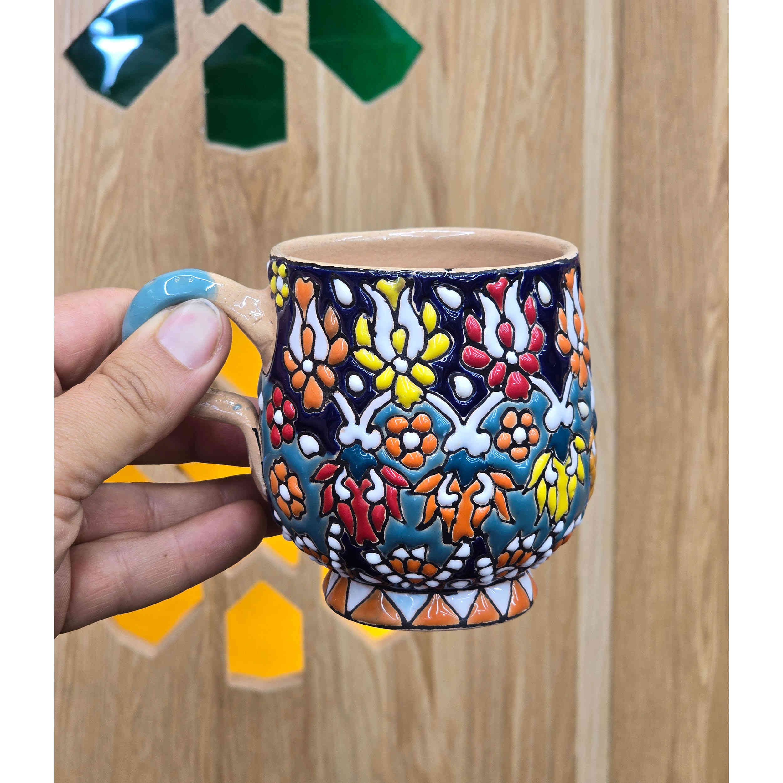 Handgefertigte Kaffeetasse – Emaille-beschichtete Keramik, ideal für heiße und kalte Getränke