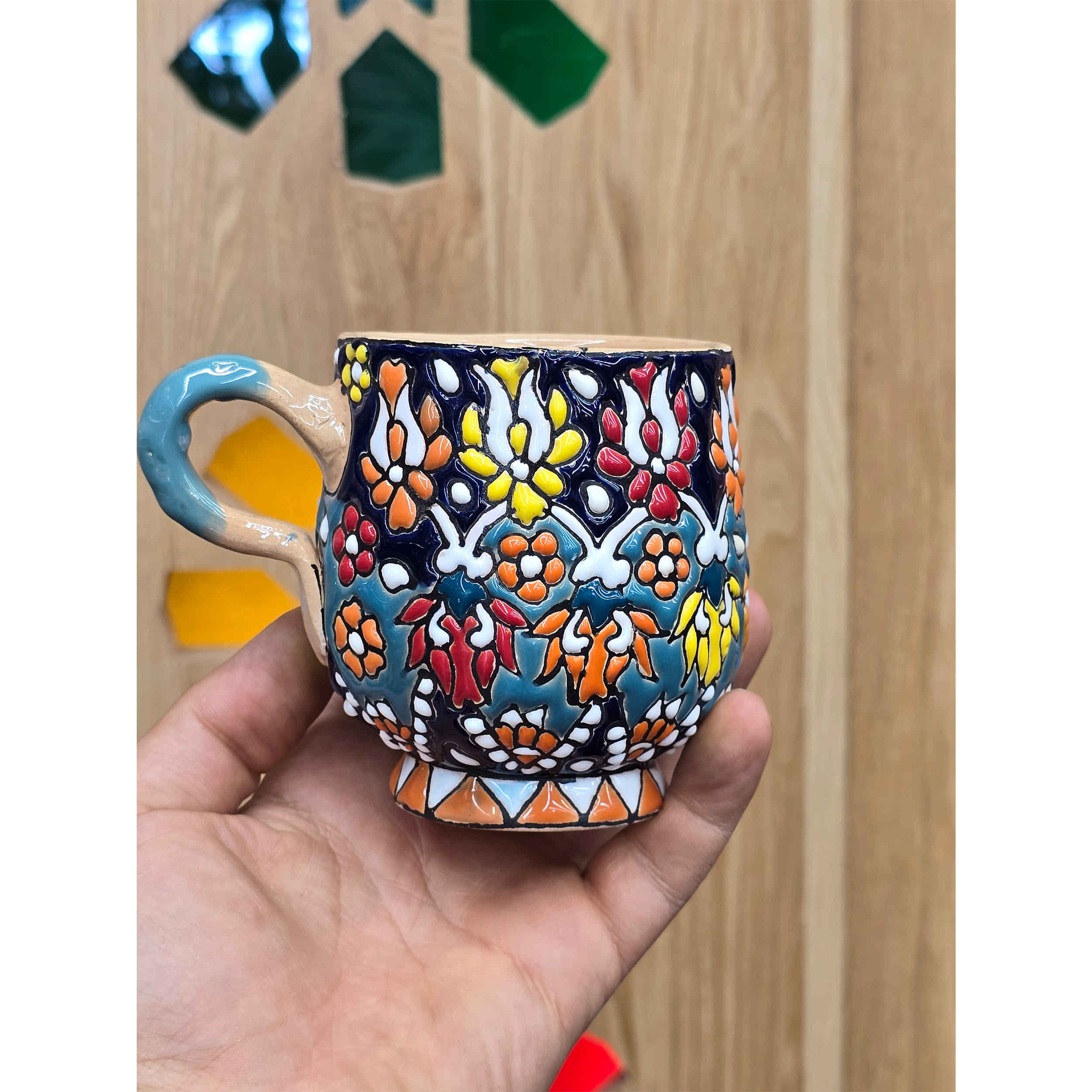 Handgefertigte Kaffeetasse – Emaille-beschichtete Keramik, ideal für heiße und kalte Getränke