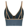 Athletisches Crop-Top und Höschen-Set – Mit Frontreißverschluss, gepolstert, Modell 4563 in Blau