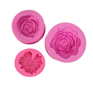 Kerzenform-Set – Anemone, Gänseblümchen & klassische Rose, 3-teilig