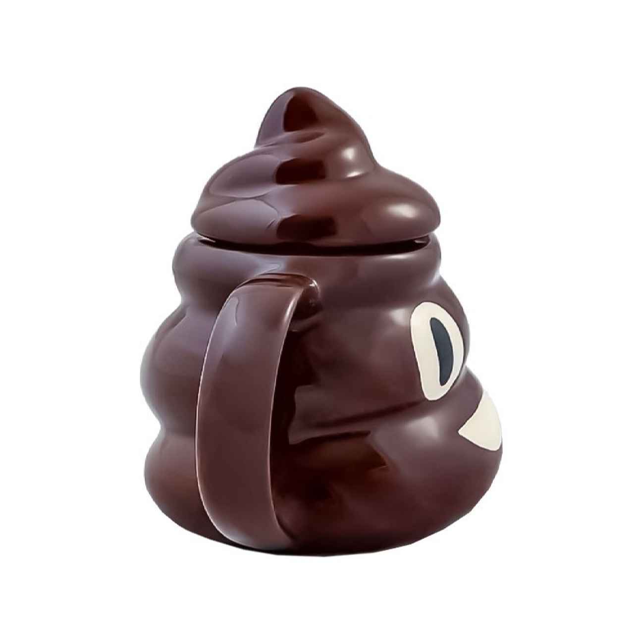Keramiktasse im Fantasiestil mit Deckel & Lustigem Emoji-Design