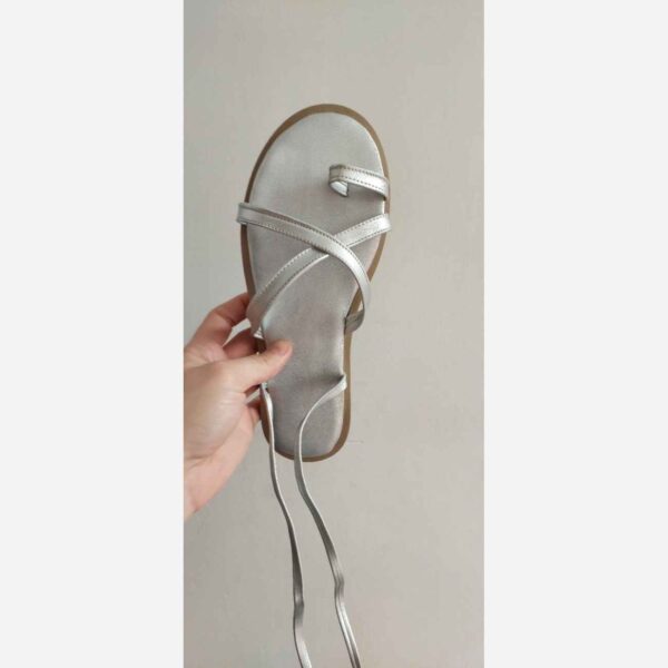 Comfortable-Gladiator-Lace-Up-Sandal-Trendy-Durable-Design-in-Silver-2