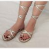 Bequeme Gladiatorensandale zum Schnüren – Trendiges & langlebiges Design in Silber