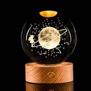Kristall-Globus-Tischlampe, Mond- und Mädchen-Design-Modell