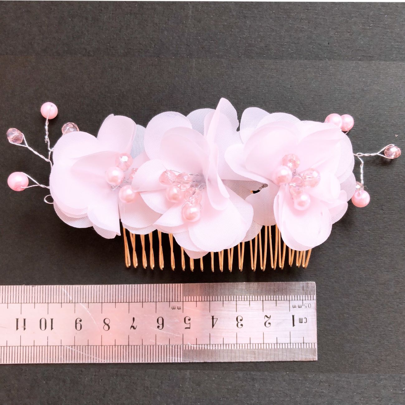 Eleganter Metall-Haarkamm-Clip mit floralem Design – 2 Stück