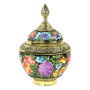 Emaillierte Bonbonniere – Blumen- & Vogelmotiv
