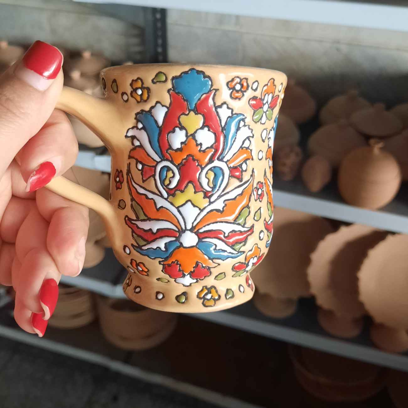 Emaille-beschichtete Keramiktasse – Einzigartige handgefertigte Tasse für Tee oder Kaffee