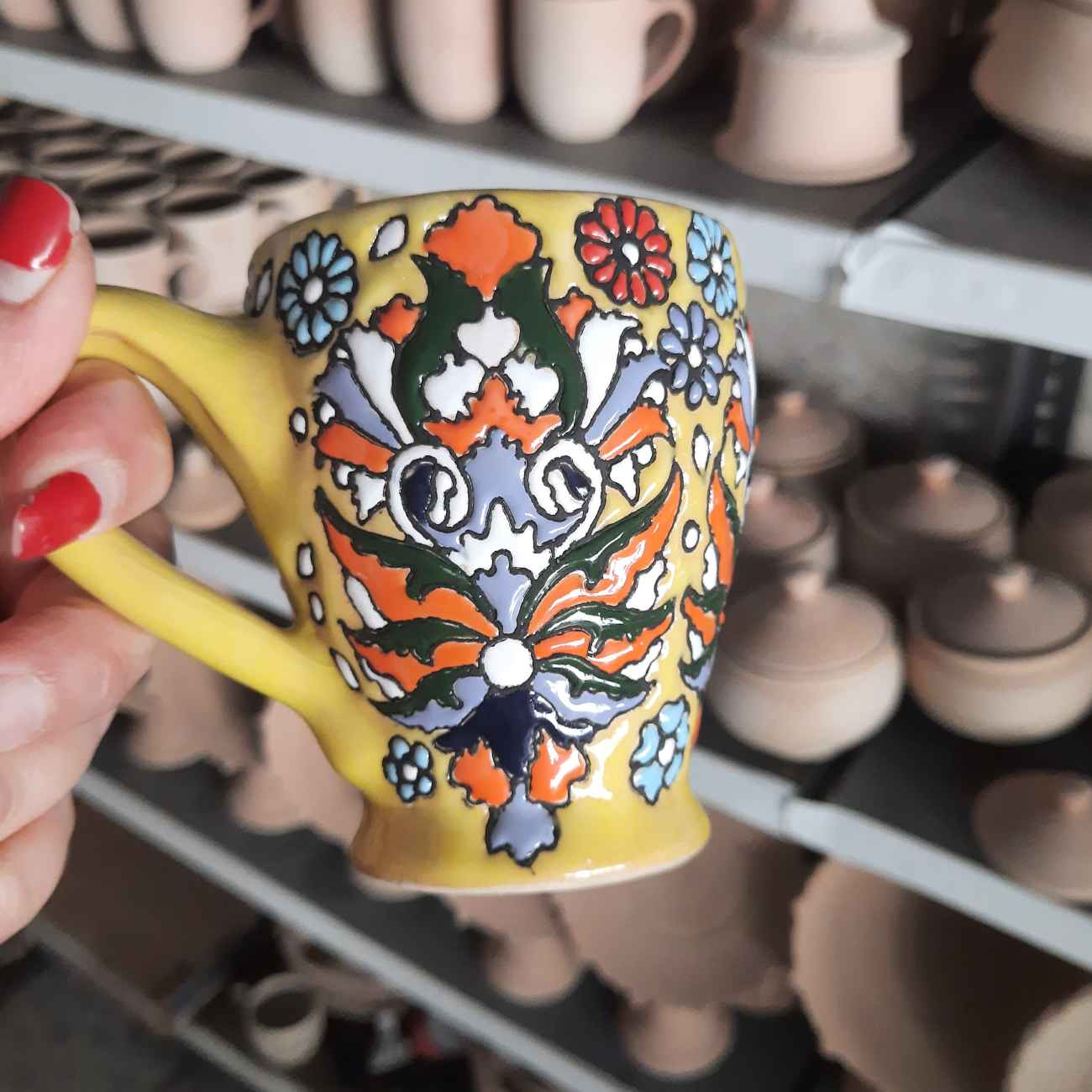 Emaille-beschichtete Keramiktasse – Einzigartige handgefertigte Tasse für Tee oder Kaffee