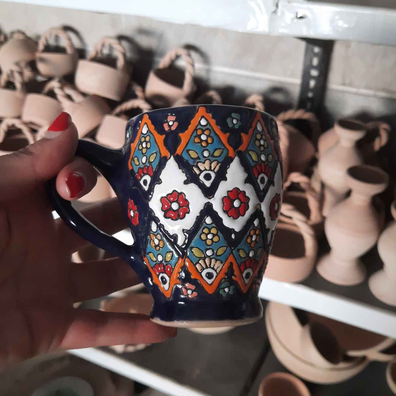 Emaille-beschichtete Keramiktasse – Einzigartige handgefertigte Tasse für Tee oder Kaffee
