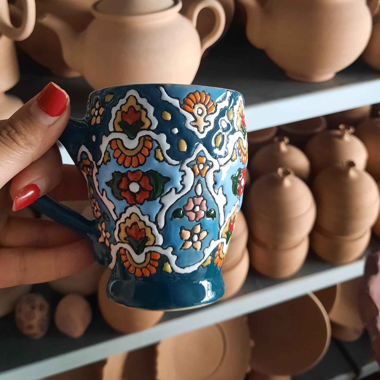 Emaille-beschichtete Keramiktasse – Einzigartige handgefertigte Tasse für Tee oder Kaffee