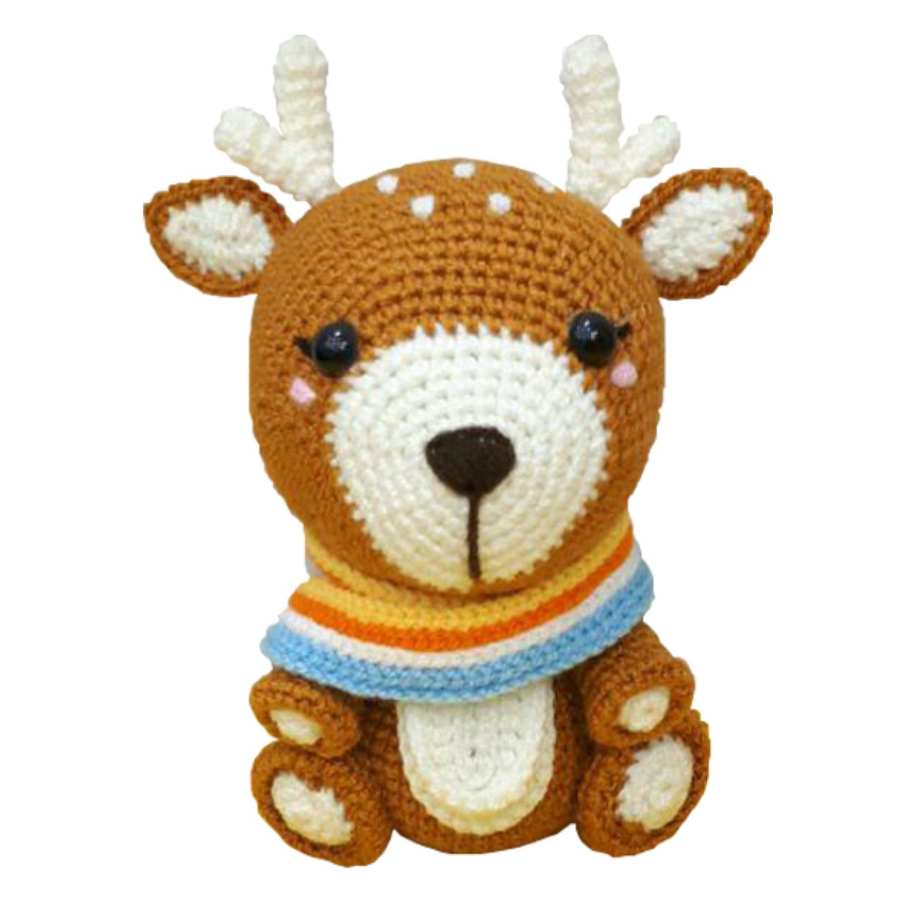 Handgefertigte gestrickte Hirschpuppe – Weiches und charmantes handgemachtes Spielzeug