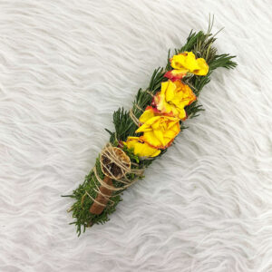 Handgemachtes Rosmarin-Rosen-Smudge – Für friedliche Räume geeignet (3er-Pack)