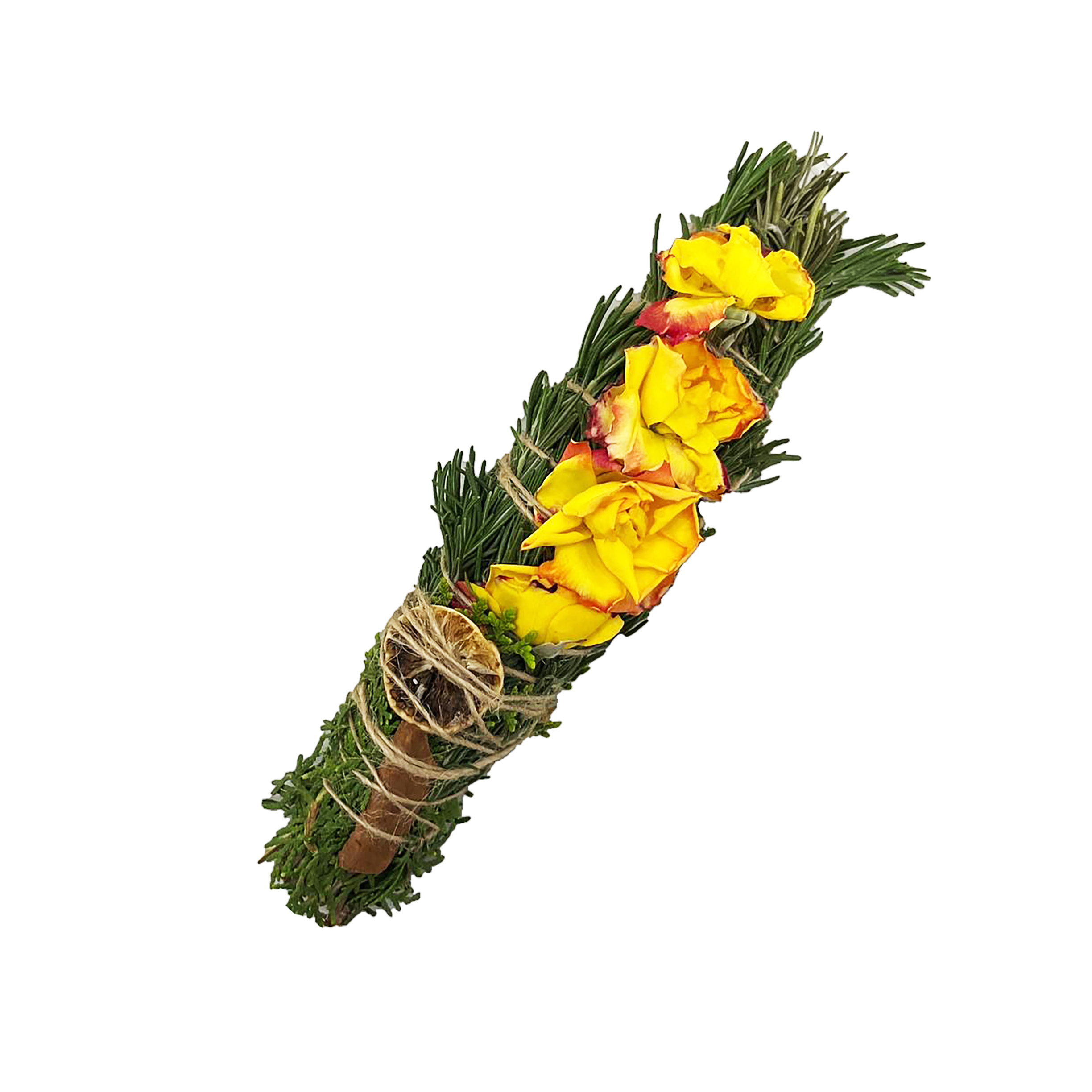 Handgemachtes Rosmarin-Rosen-Smudge – Für friedliche Räume geeignet (3er-Pack)