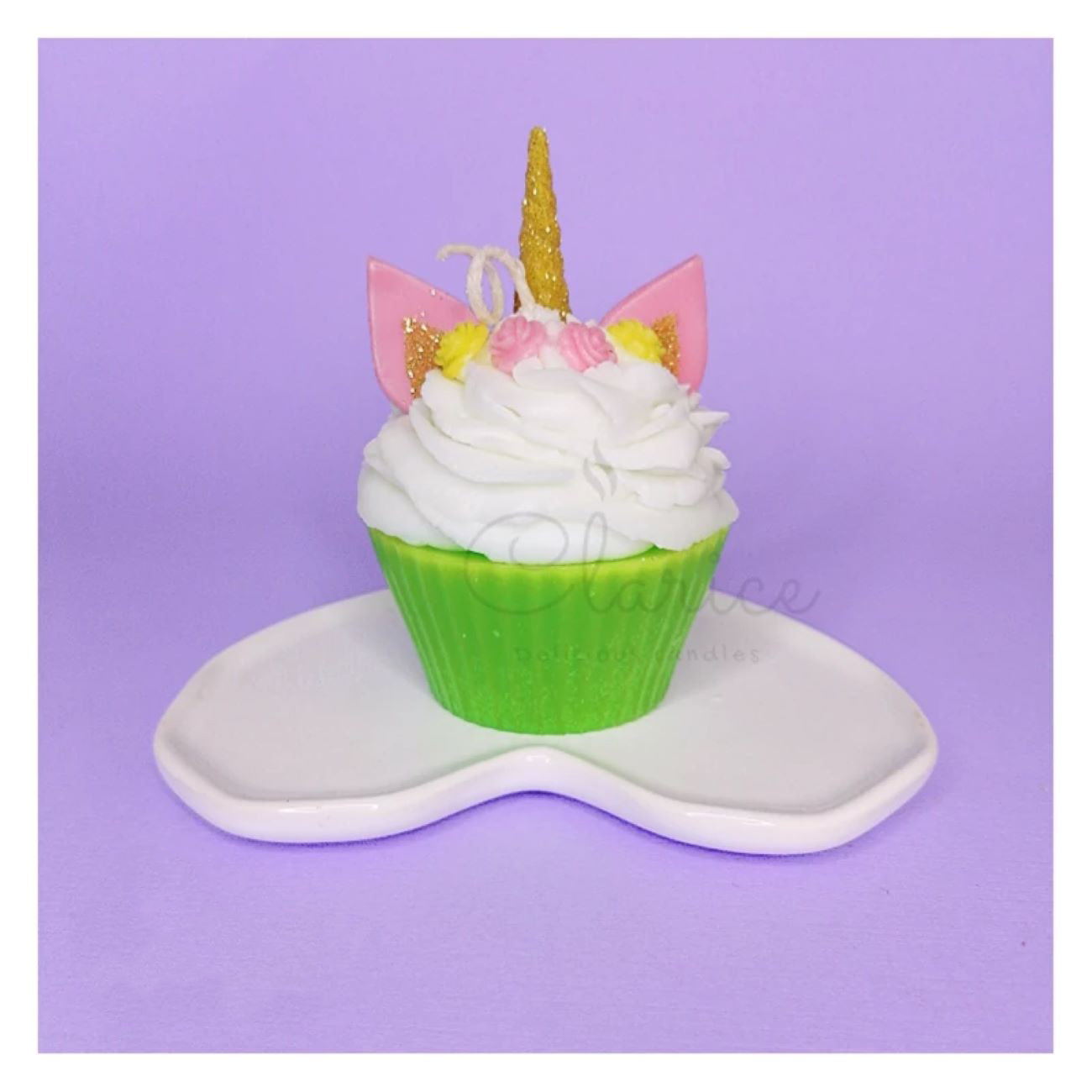 Handgemachte Einhorn-Cupcake-Kerze – Perfekt als Geschenk