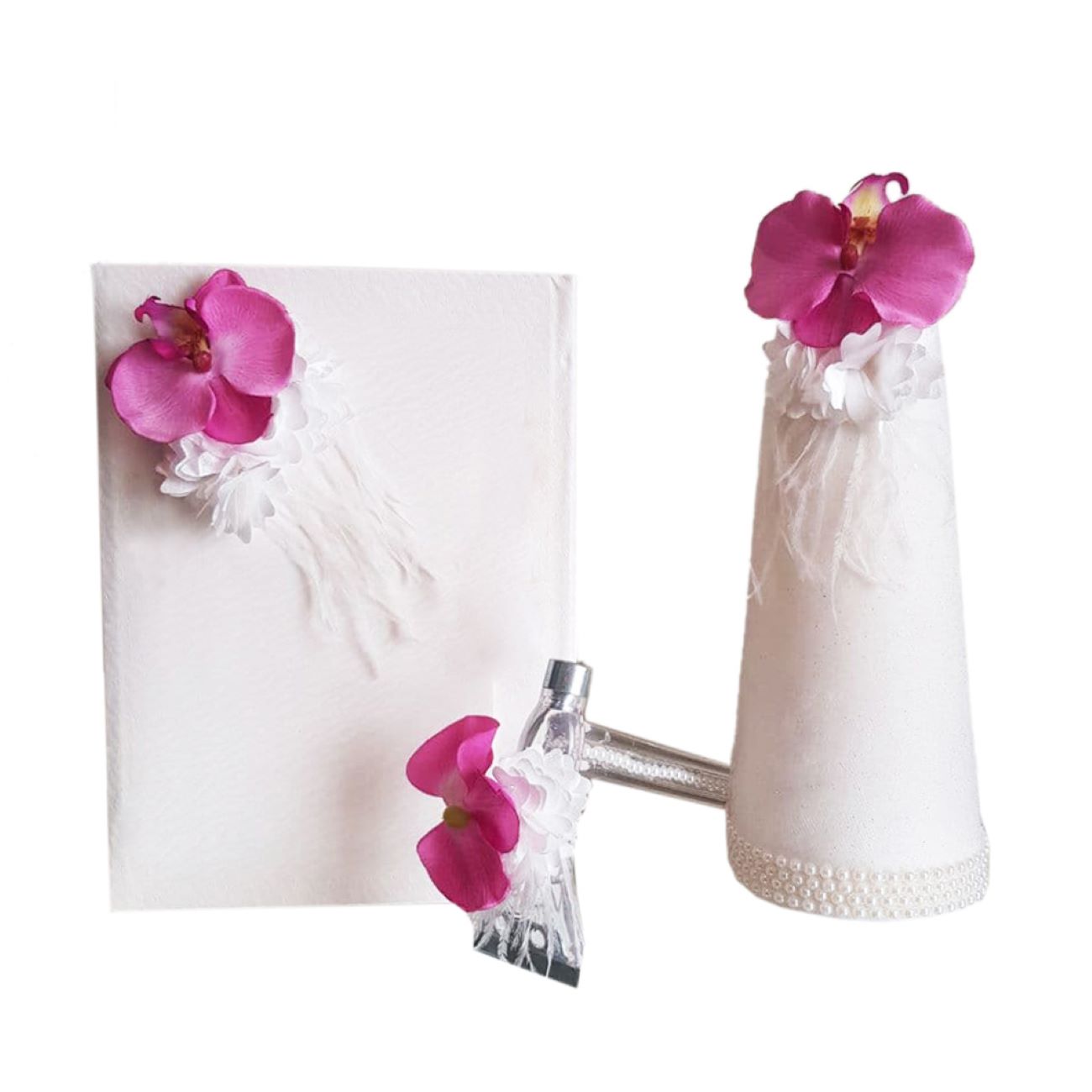 Zuckerhut-Set im Orchideen-Design für Hochzeiten mit Notizbuch zur Baleh-Boroon-Zeremonie