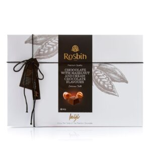 Rosbin Star Geschenk-Schokolade mit Haselnussgeschmack – 320 Gramm (3x)