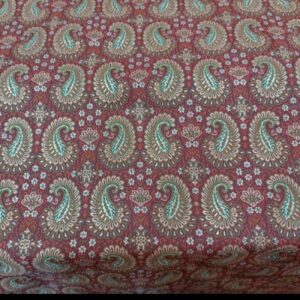 Seiden-Termeh-Stoff – Burgunderfarbenes Pfauen-Design