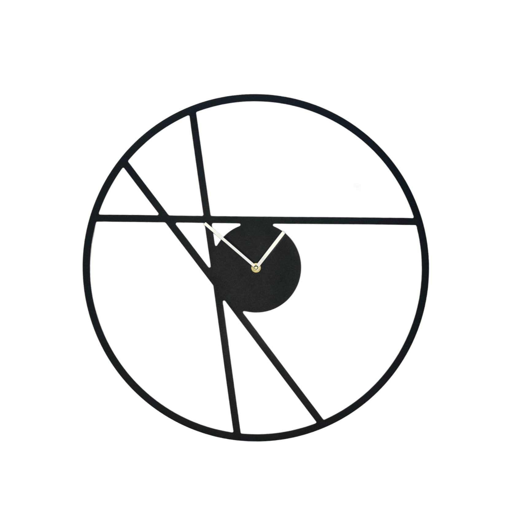 Elegante übergroße goldene Minimalismus-Wanduhr aus Metall – Für jeden Raum geeignet