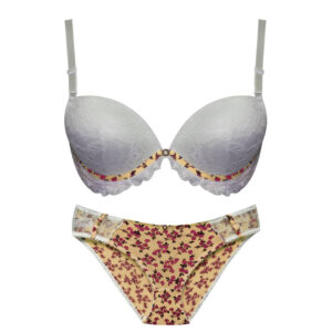 Weiches Push-up-Spitzenunterwäsche-Set – EF22 Gepolsterter BH & passender String