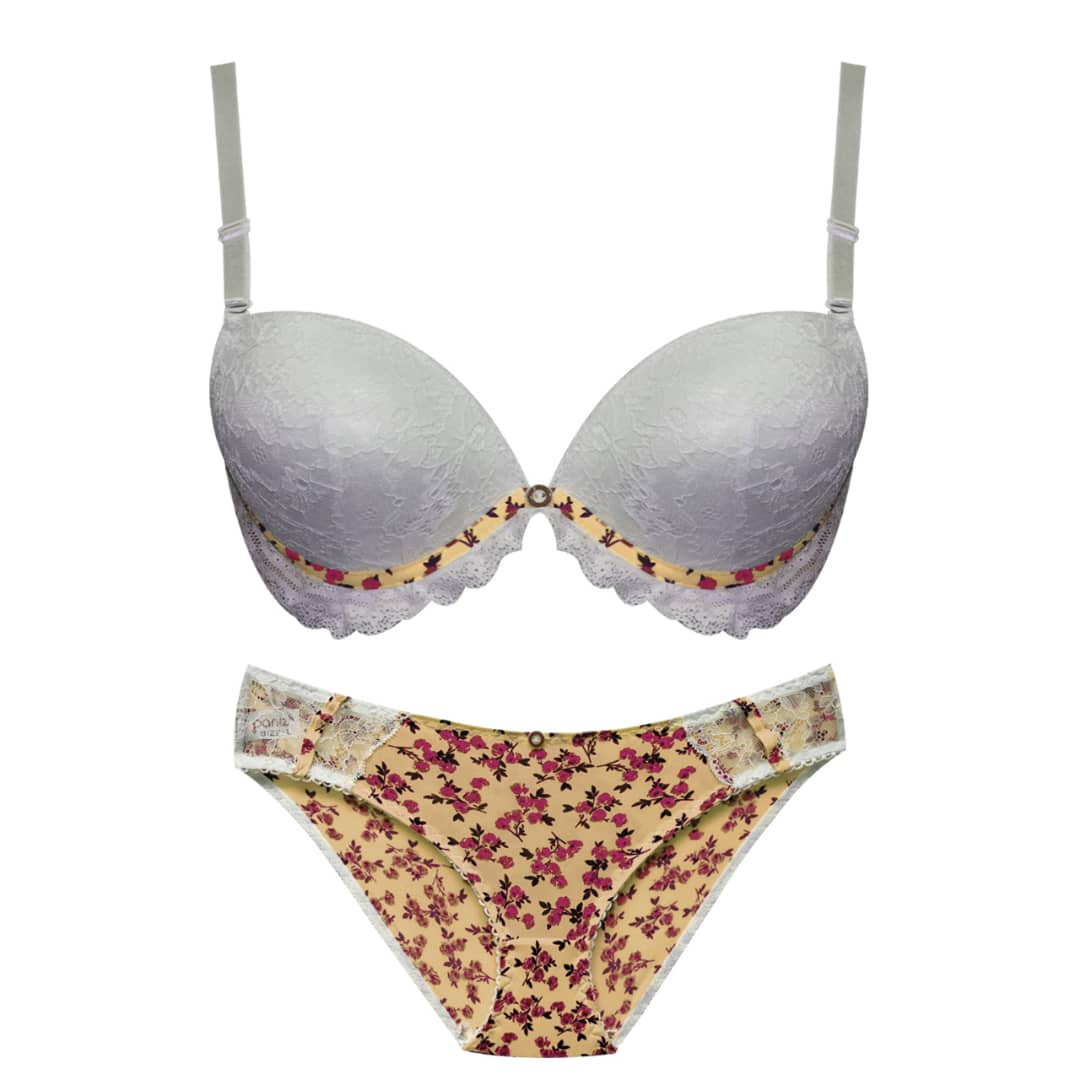 Weiches Push-up-Spitzenunterwäsche-Set – EF22 Gepolsterter BH & passender String