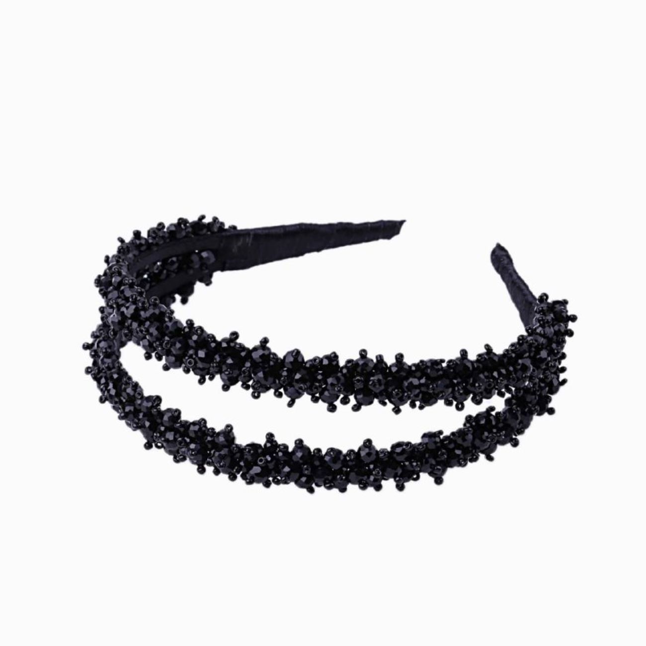 Damen-Haarband mit doppelter Reihen von Edelsteinen, ideal für Partys und den Alltag