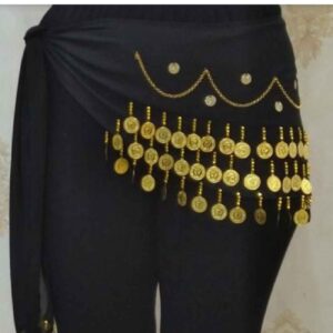 Goldener Münzenschal für Damen – Hüfttuch für arabischen Tanz geeignet