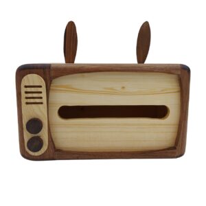Holz-Taschentuchhalter im Vintage-TV-Design