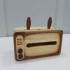 Holz-Taschentuchhalter im Vintage-TV-Design