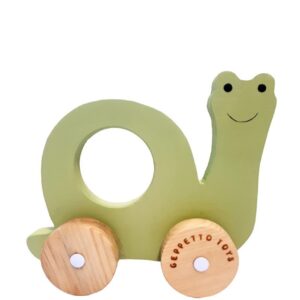 Zepetooys Holzspielzeug Schnecke – Umweltfreundliches, handgefertigtes Spielzeug für Kleinkinder