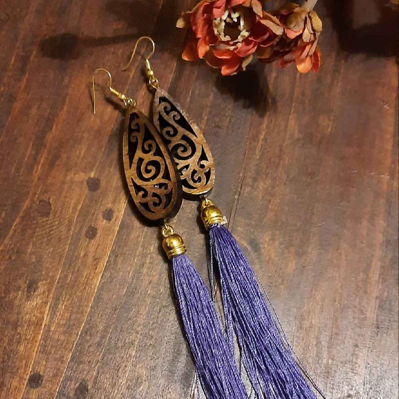 Boho-Holzohrring – Nachhaltiger Schmuck für Hippie- und Freigeist-Stil