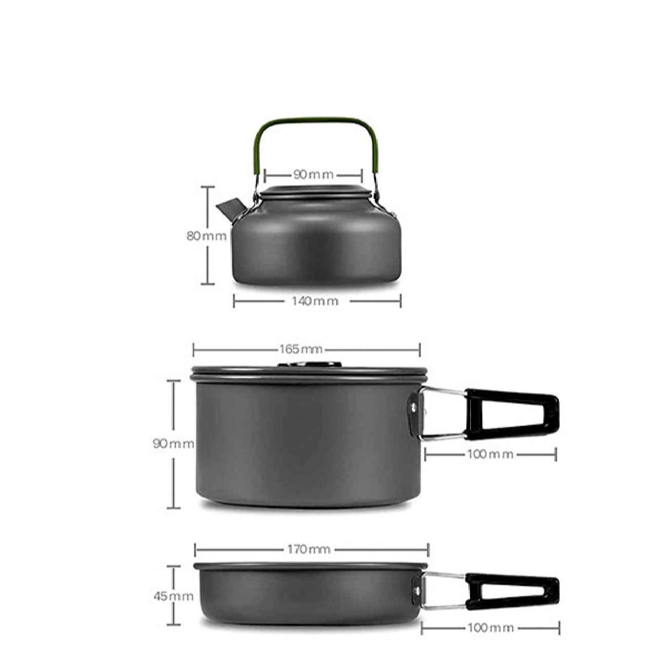 Camping-Kochgeschirr-Set – Leicht, antihaftbeschichtet und kompakt für das Kochen unter freiem Himmel