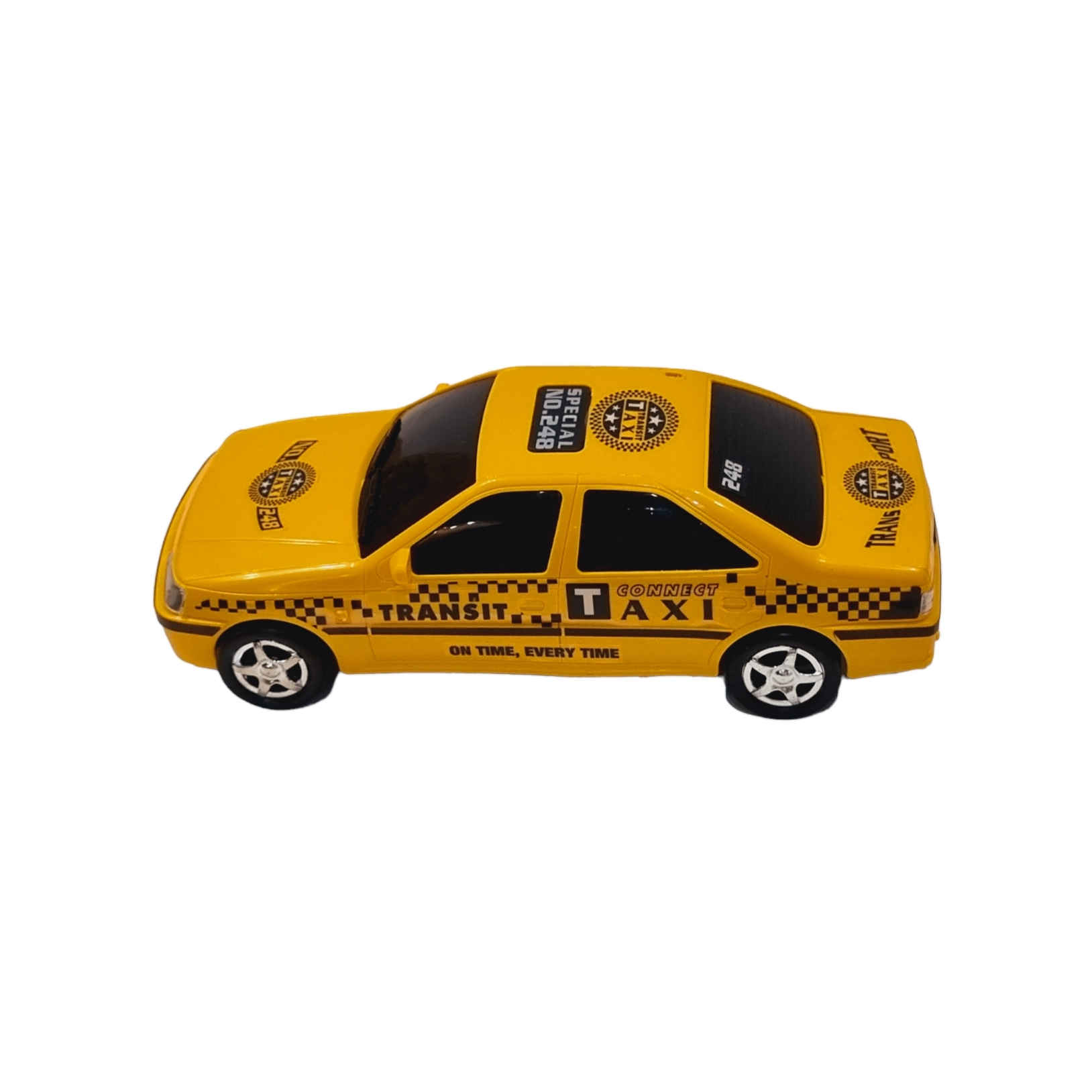 Klassisches iranisches Taxi-Spielzeug – Peugeot Pars Modell mit Beleuchtung in Gelb