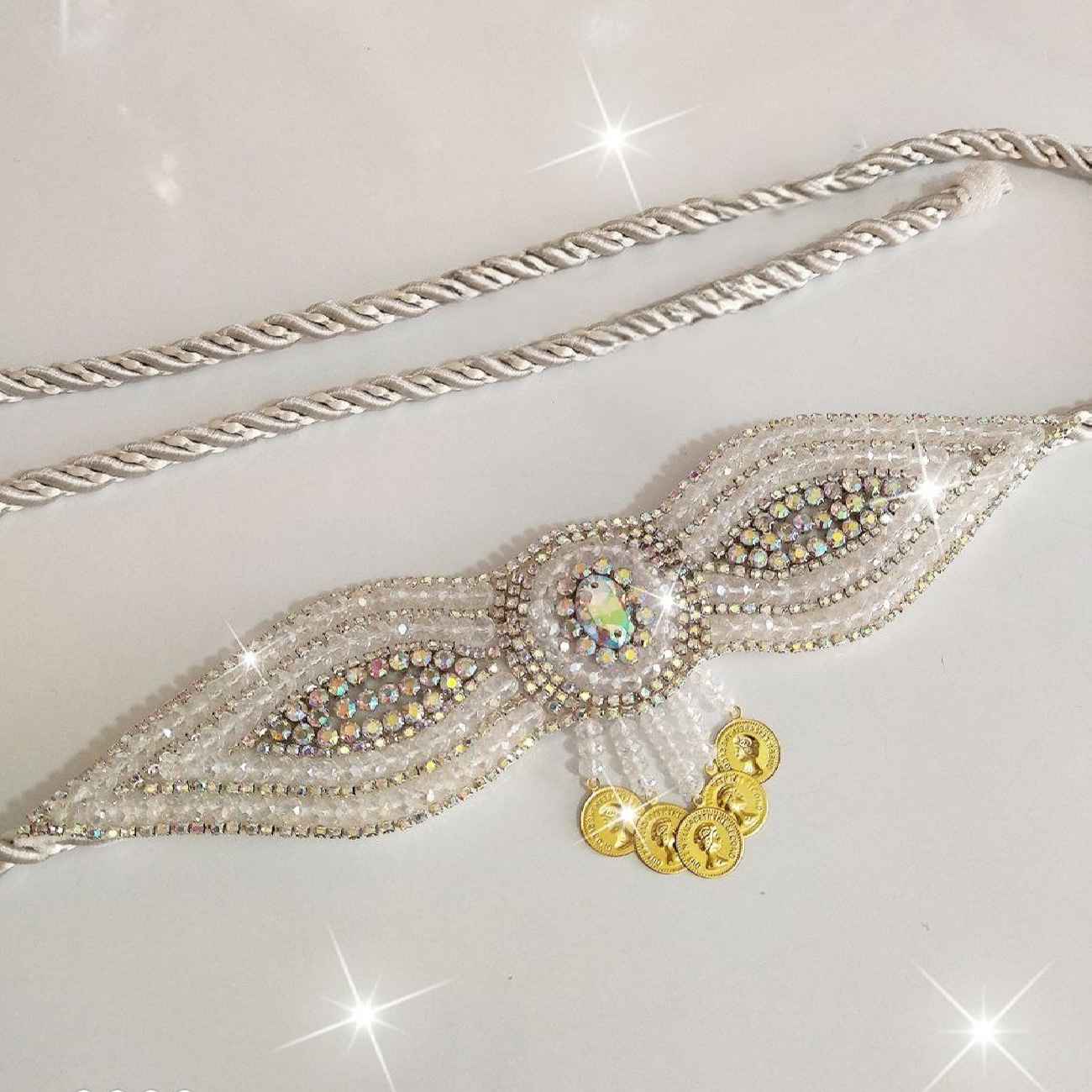 Kristallperlen-Kurdischer Schmuckgürtel – Elegant, handgefertigt und einzigartig für die Hochzeit