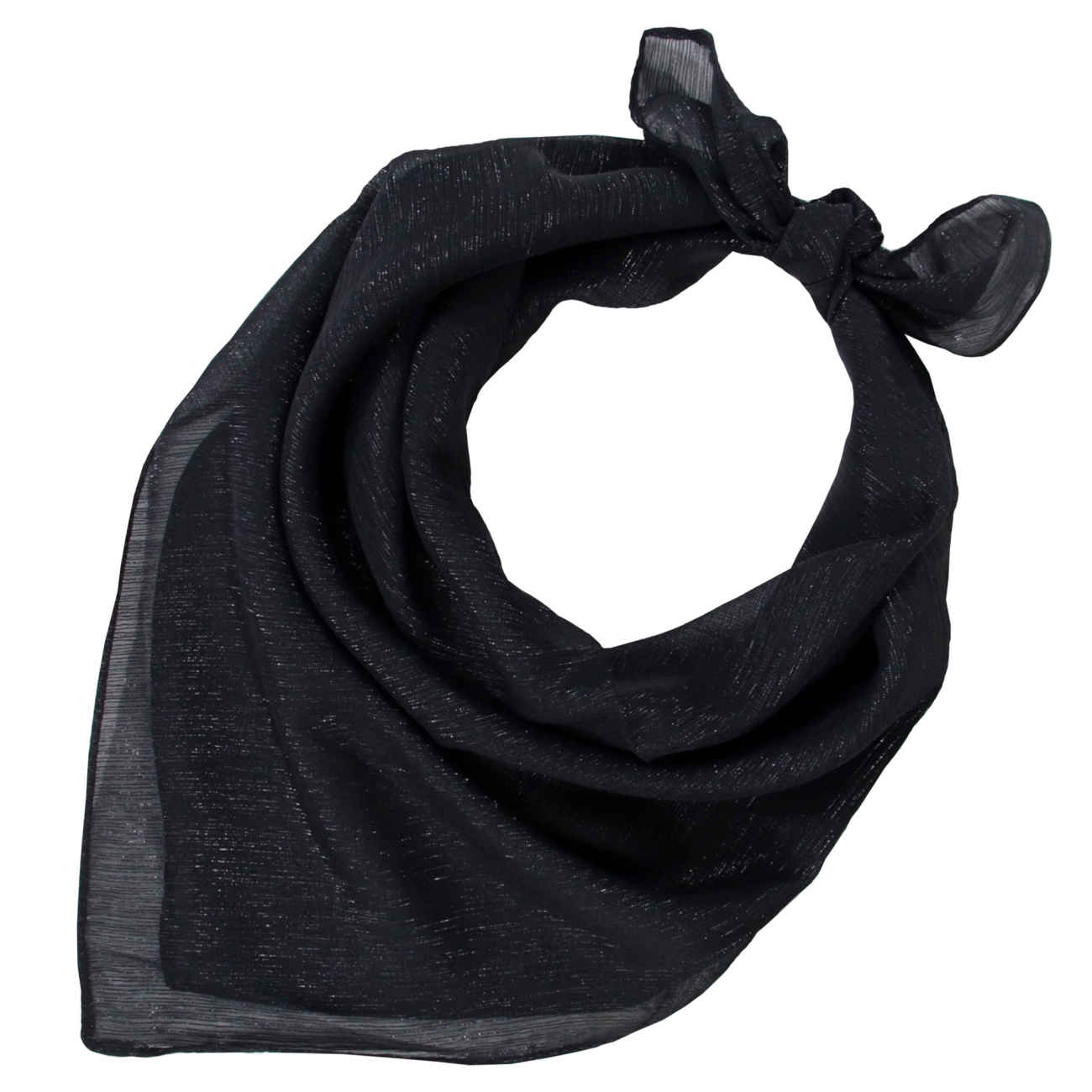 Elegantes glänzendes schwarzes Mini-Kopftuch – der perfekte Hauch von Eleganz