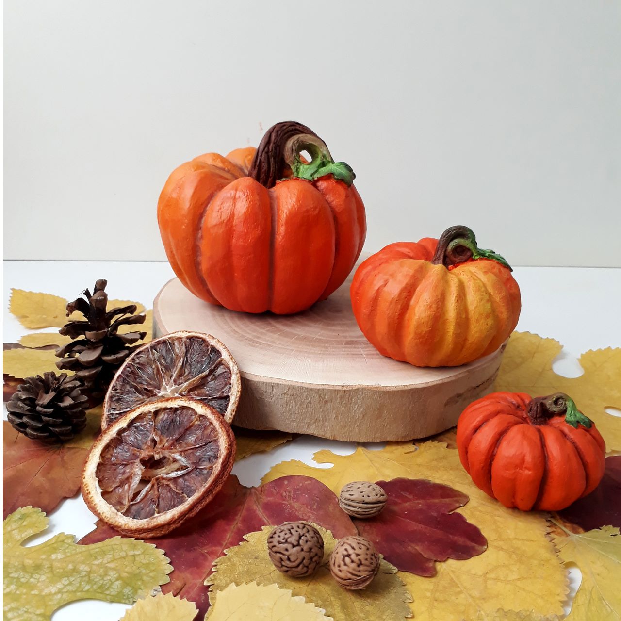 Polyester-Kürbisfigur – Geeignet für Halloween und Yalda, (3er-Set)