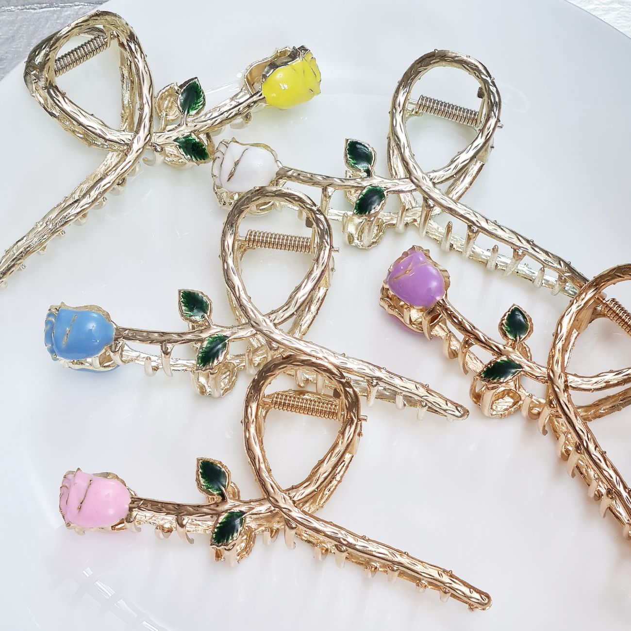 Haarklammer für Damen in Rosenblumen-Design – Modisch und Einzigartig