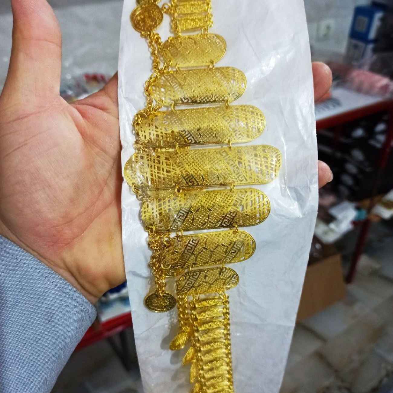 Edelstahl-Kurdischer Gürtel – Traditionelles handgefertigtes Design in Gold
