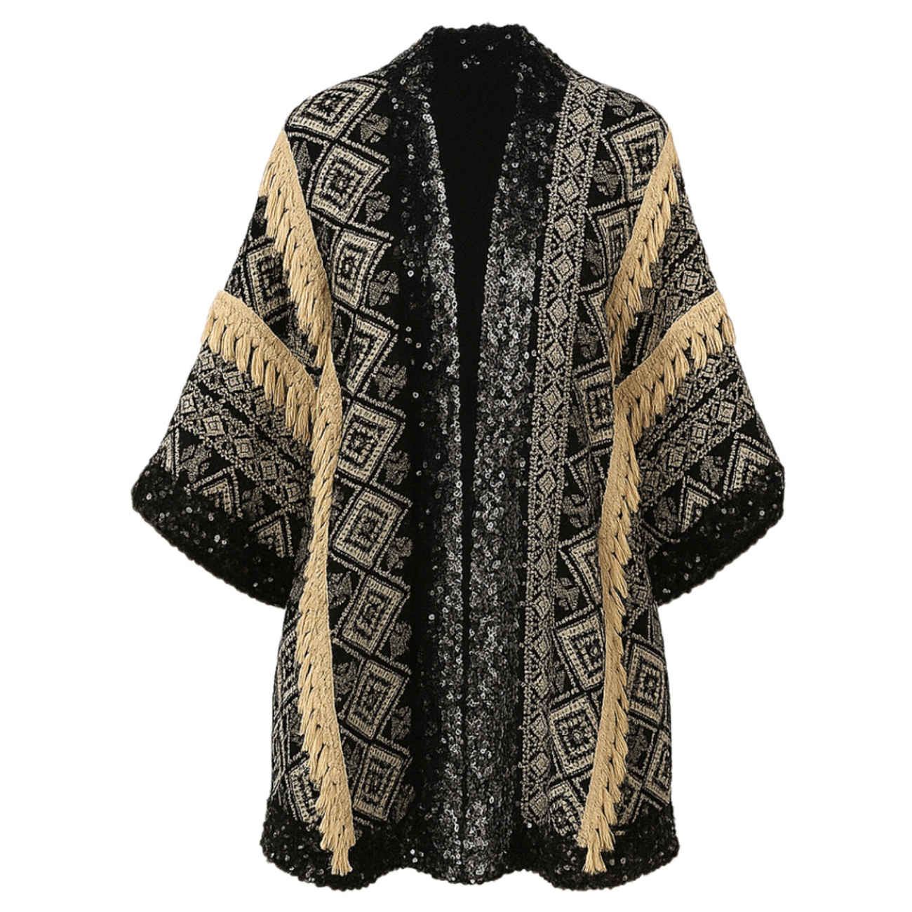 Manto mit traditionellem Kilim-Muster – Moderner Stil für Damen