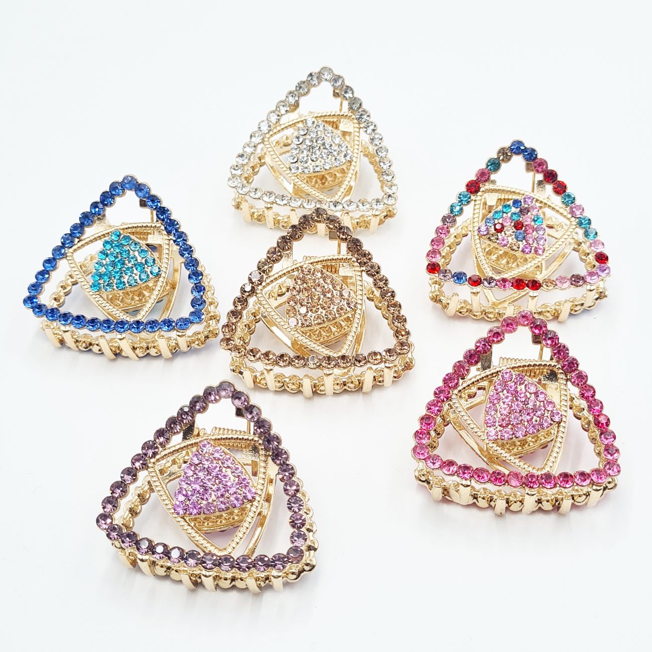 Haarklammer für Damen – Strass-Dreieck-Design