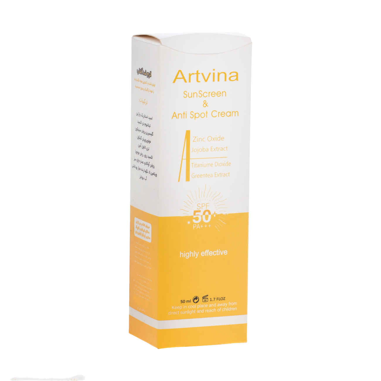 Art Vina Farblose Sonnenschutzcreme mit Lichtschutzfaktor 50 – Hochwirksam gegen UVA- und UVB-Strahlen, geeignet für alle Hauttypen, 50 ml