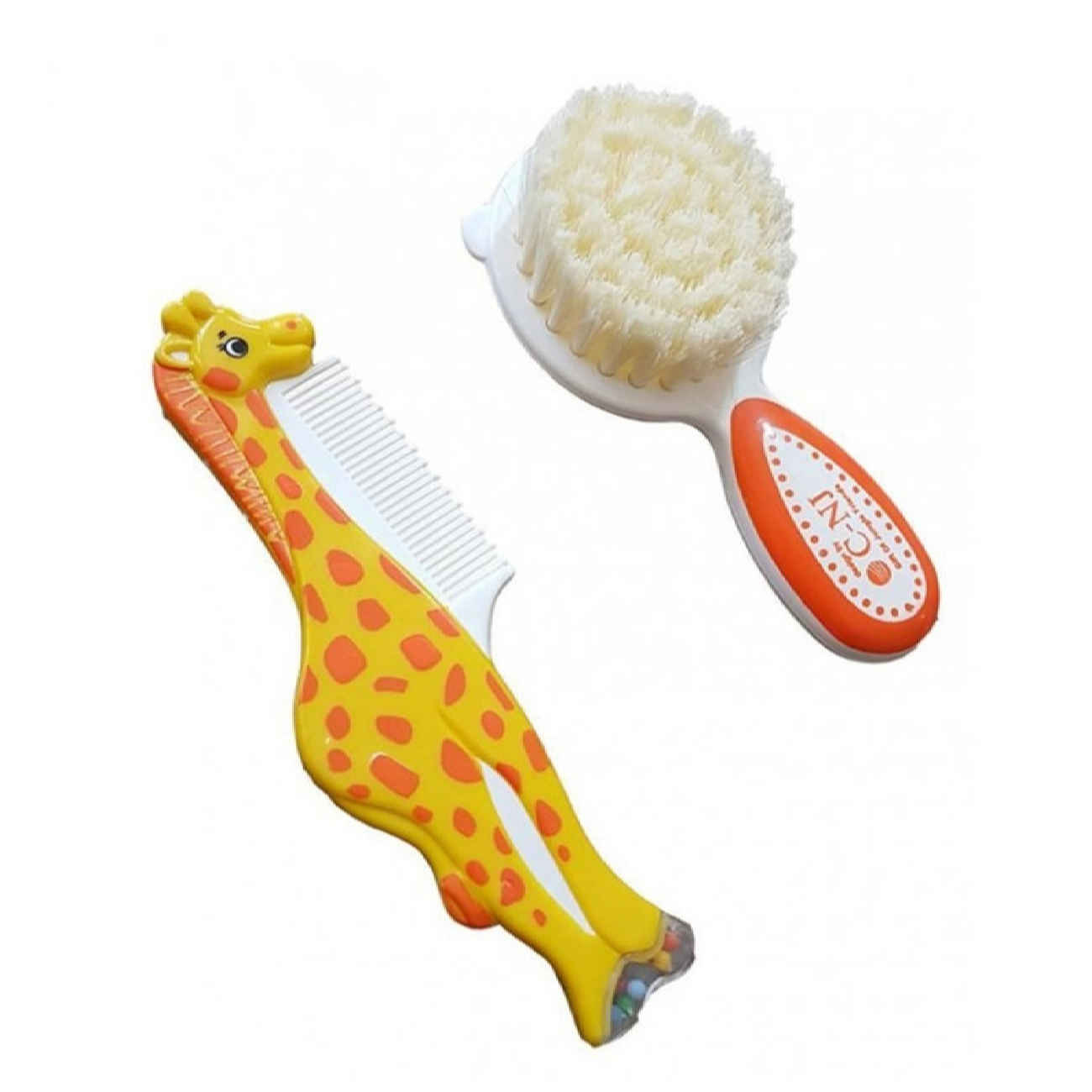 Baby-Kamm & Bürsten Set mit niedlichem Giraffen-Design – Perfekt für Babypflege