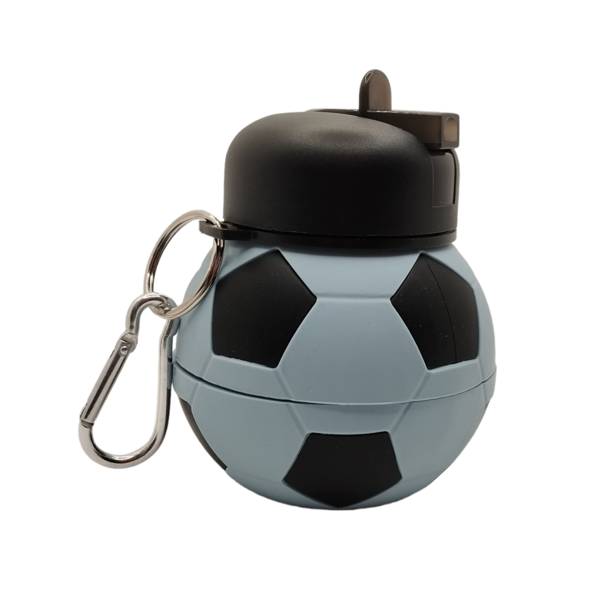 Zusammenklappbare Silikon-Wasserflasche – Fußball-Design, 0,55 L Fassungsvermögen