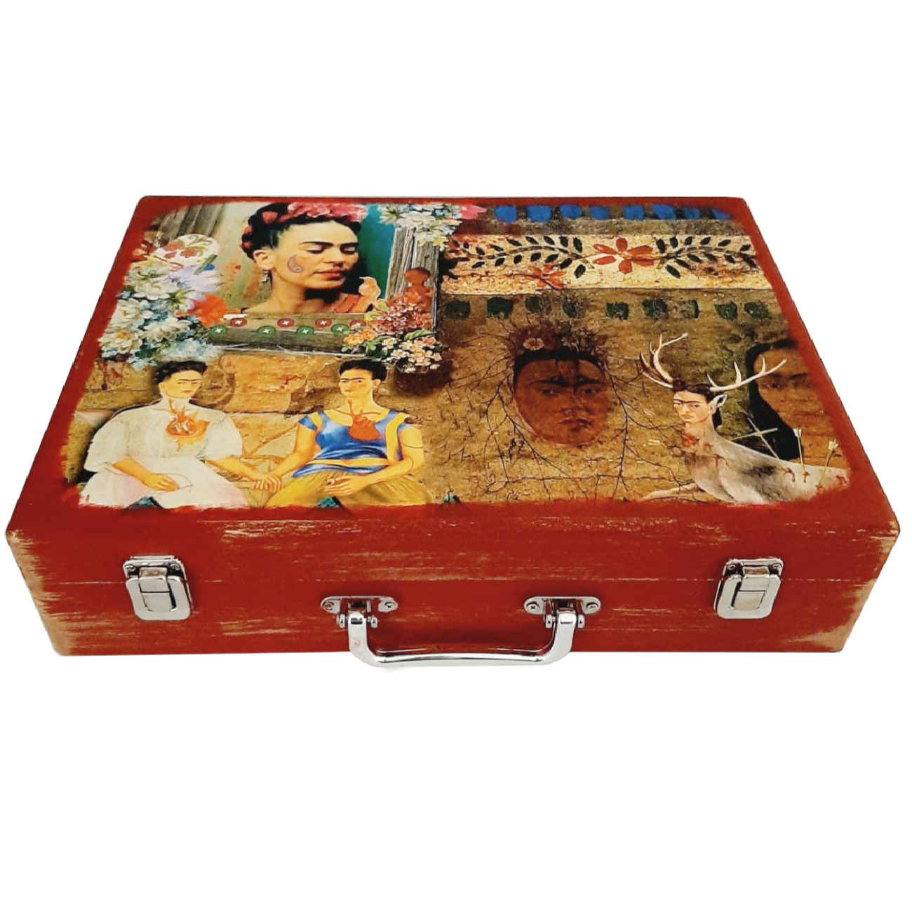 Kreative Frida-Holzstiftebox – Ideal für Kunstliebhaber & Studenten