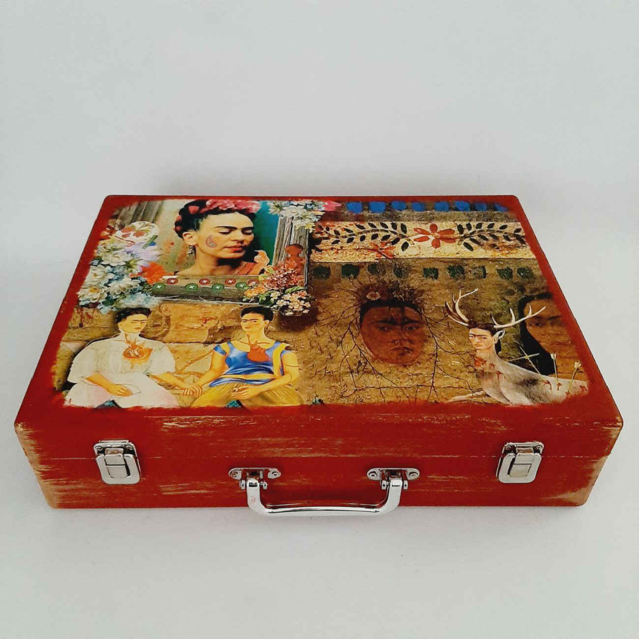 Kreative Frida-Holzstiftebox – Ideal für Kunstliebhaber & Studenten