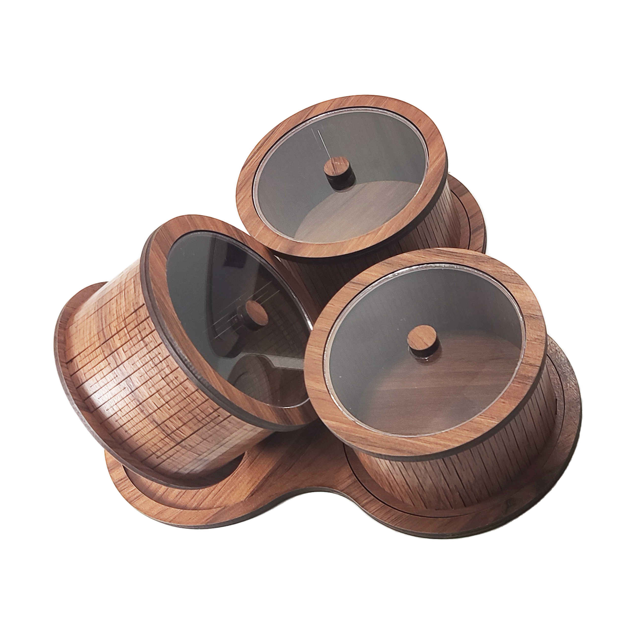 Elegante Holz-Nussbox – Perfekt für Küche & Tischorganisation