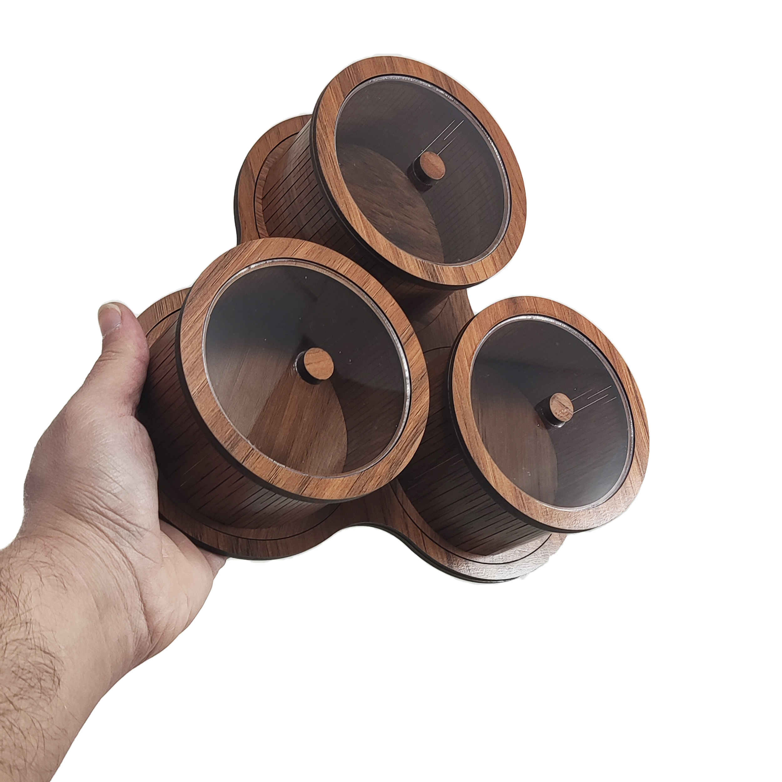 Elegante Holz-Nussbox – Perfekt für Küche & Tischorganisation